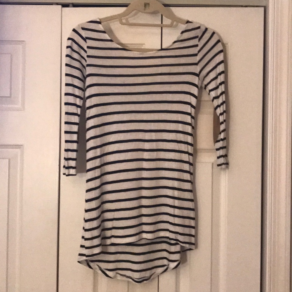 Black and white striped high low top